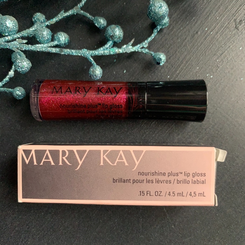 Mary Kay Nourishine Lip Gloss - Berry Dazzle, red pink sparkle glitter nwt
